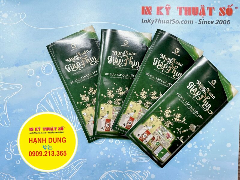 In brochure quà Tết, leaflet giới thiệu bộ sưu tập quà Tết - INKTS891