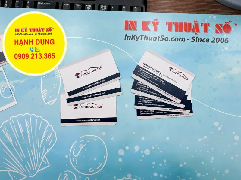 In danh thiếp giấy mỹ thuật Astropack, làm khuôn bo góc riêng theo yêu cầu, card visit Sales Representative Đại diện kinh doanh, hàng gửi đi Mỹ từ TPHCM - INKTS883