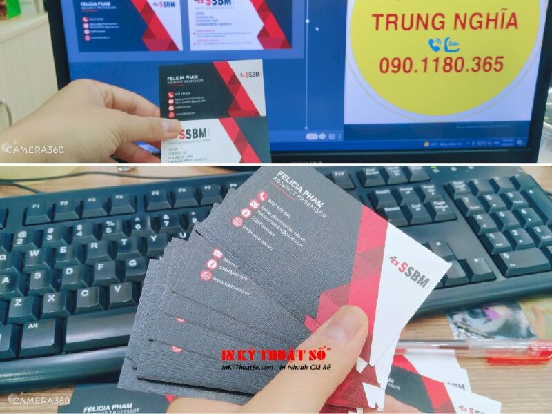 In danh thiếp giấy mỹ thuật nhũ bạc, in card visit trợ giảng, giảng viên thỉnh giảng Adjunct Professor - INKTS841