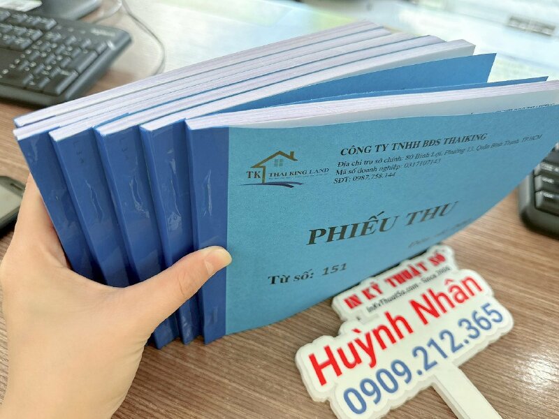 In phiếu thu công ty BĐS, nhà đất - INKTS872