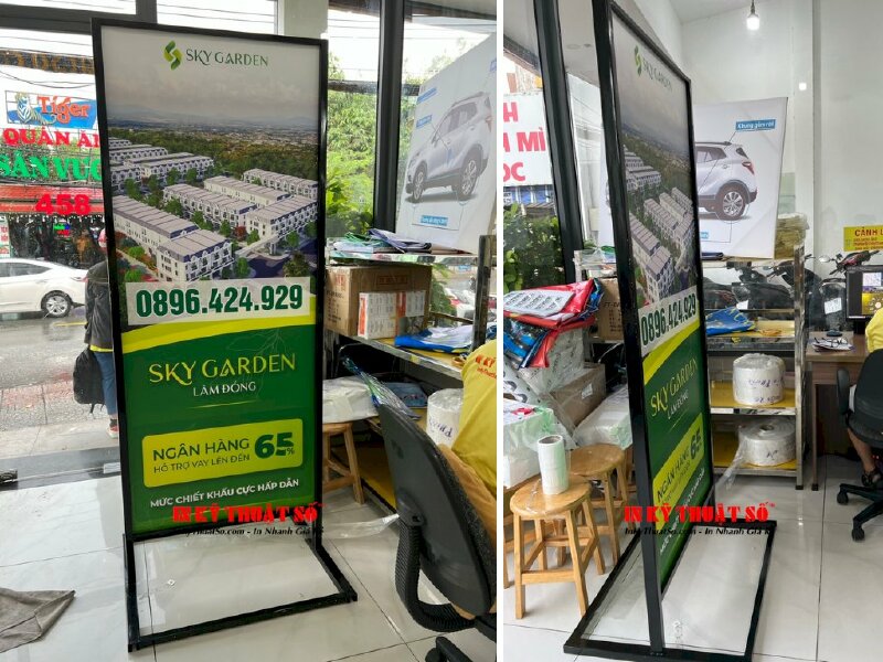 In standee đế sắt ngoài trời giới thiệu dự án bất động sản - INKTS814