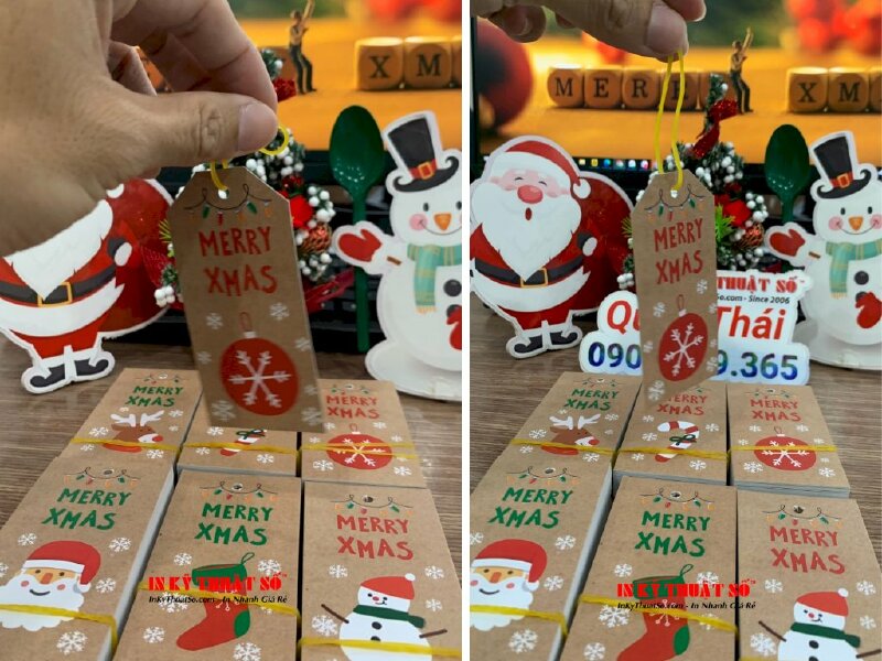 In tag Giáng Sinh, tag Noel, tag Merry Christmas bằng tiếng Anh cho tiệm bánh - INKTS915