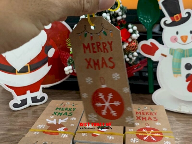 In tag Giáng Sinh, tag Noel, tag Merry Christmas bằng tiếng Anh cho tiệm bánh - INKTS915