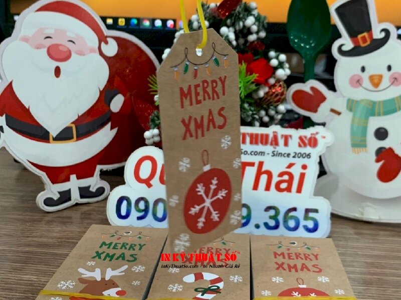 In tag Giáng Sinh, tag Noel, tag Merry Christmas bằng tiếng Anh cho tiệm bánh - INKTS915