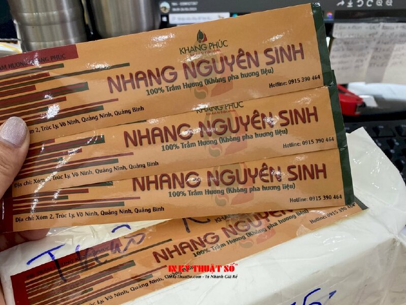 In tem dán hộp nhựa tròn trong, tem decal giấy dán nhãn hộp nhang trầm hương cao cấp - INKTS900