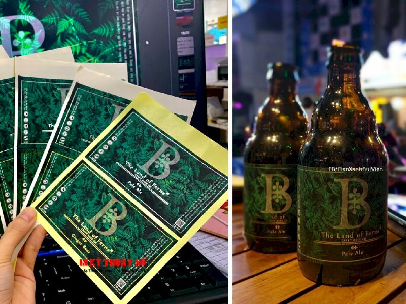 In tem giấy ép kim bạc làm tem Decal dán chai thủy tinh Beer, in nhãn dán chai bia - INKTS904