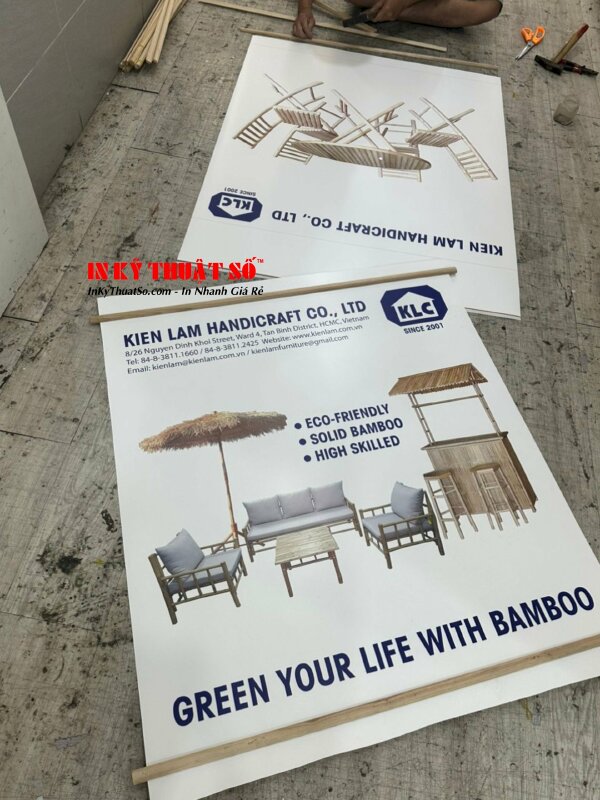 Thiết kế, in, gia công ấn phẩm quảng cáo đồ nội thất với chất liệu in PP mực dầu
