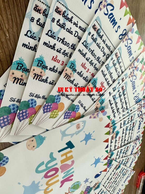 Thiết kế, in thiệp sinh nhật bé trai 8 tuổi tại 365 Lê Quang Định, Bình Thạnh, TPHCM