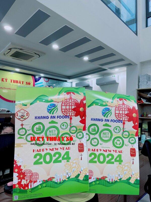 Mẫu lịch lò xo 7 tờ khổ 40cm x 60cm in theo yêu cầu