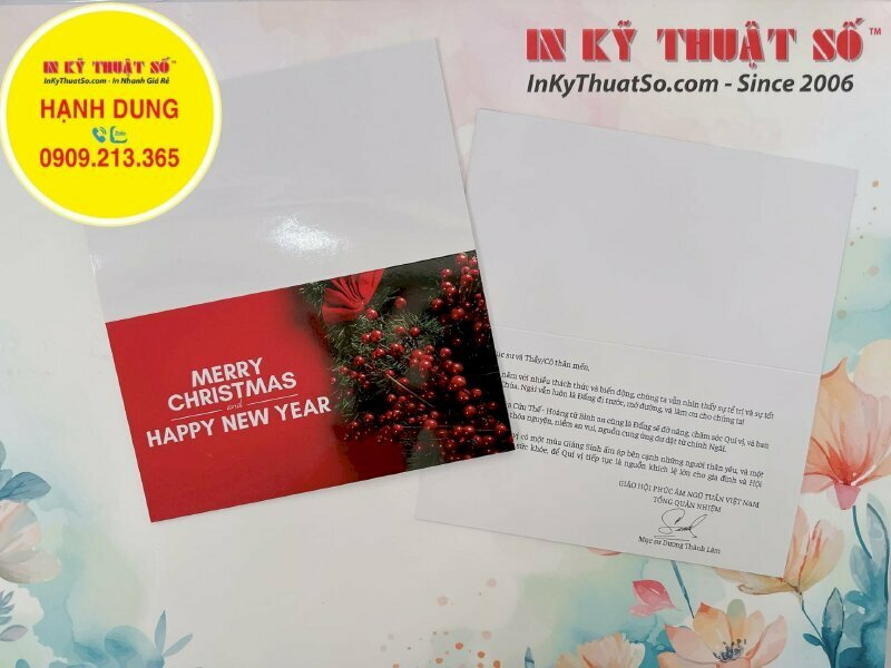 In thiệp Noel, thiệp năm mới chúc bình an và tốt đẹp cho người thân yêu