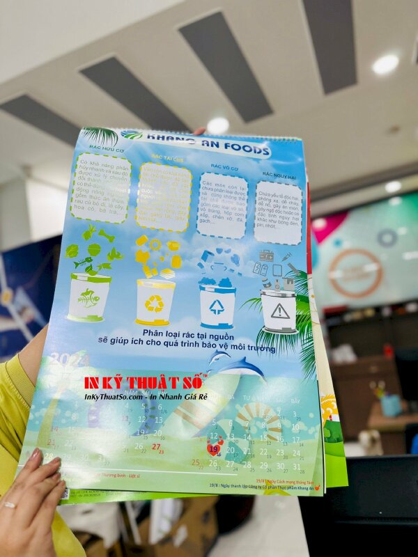 In lịch quà tặng, lịch treo tường, lịch treo tường 1 tờ, 5 tờ, 7 tờ, in lịch Tết 2024 giá rẻ