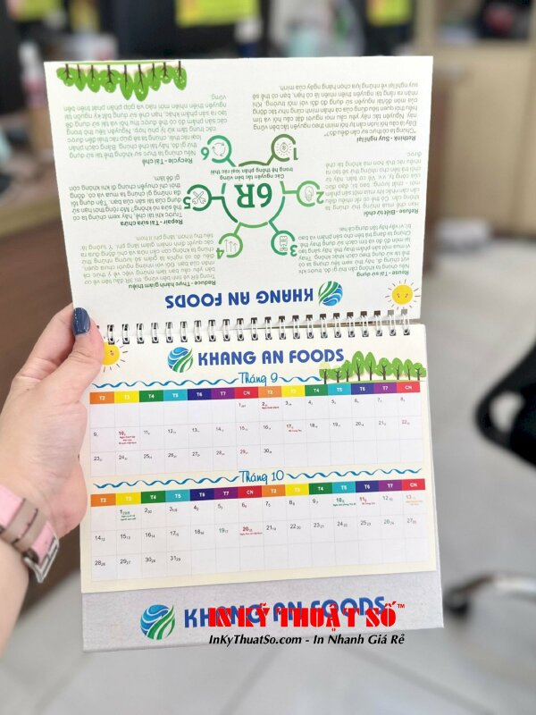 Lịch bàn ghi chú công việc thiết kế đẹp in sắc nét tại In Kỹ Thuật Số 365 Lê Quang Định