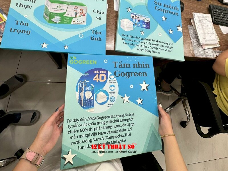 Bộ 3 tranh slogan treo văn phòng Tầm nhìn, Sứ mệnh, Giá trị cốt lõi của doanh nghiệp - INKTS943