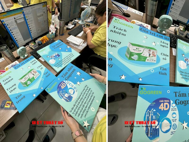 Bộ 3 tranh slogan treo văn phòng Tầm nhìn, Sứ mệnh, Giá trị cốt lõi của doanh nghiệp - INKTS943