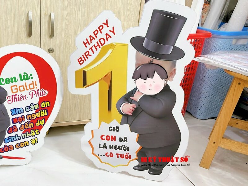 In hình chibi sinh nhật bé trai, standee chibi ghép mặt cho bé - INKTS1032