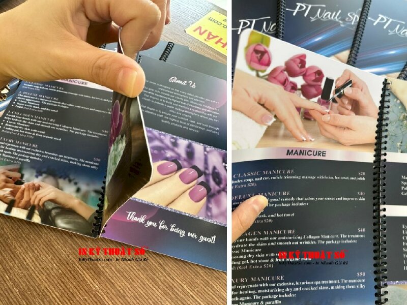 In menu nail spa tiếng Anh, hàng gửi đi Mỹ từ TPHCM - INKTS1018