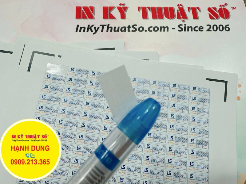 In tem bể bảo hành 12 tháng, in tem bảo hành thiết bị điện tử - INKTS1021