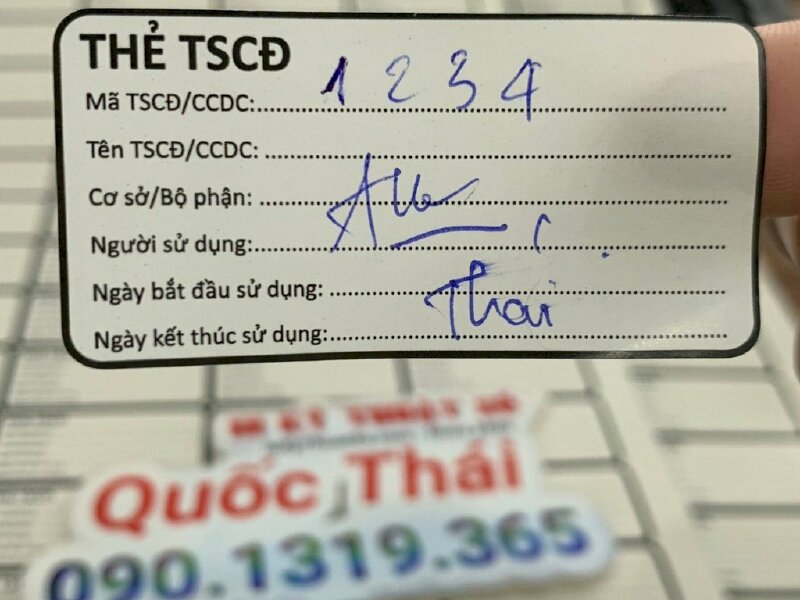 In tem kiểm kê tài sản cố định, thẻ TSCĐ - INKTS969