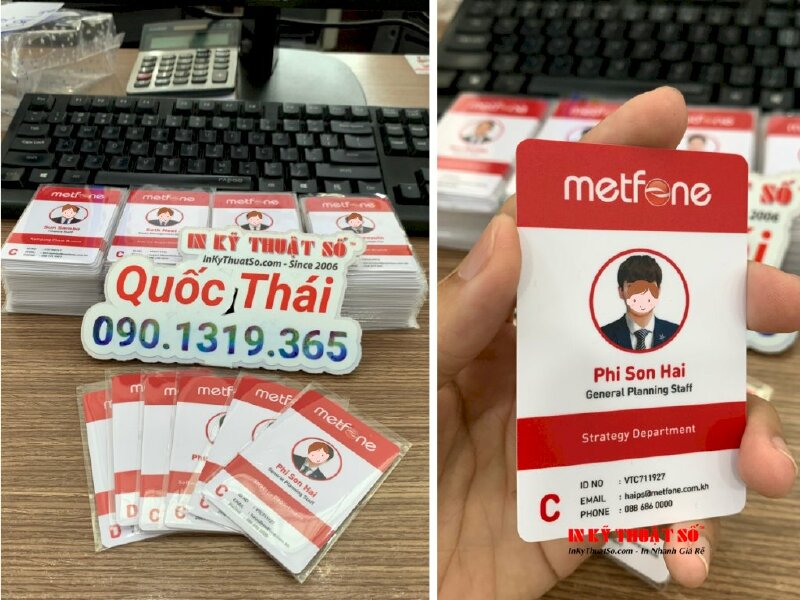 In thẻ nhân viên công ty nhà mạng viễn thông, hàng gửi từ TPHCM đi Campuchia - INKTS1011