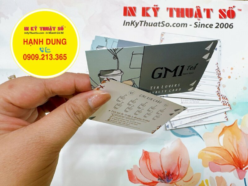 In thẻ tích điểm quán trà sữa, cafe, trà chanh - INKTS977