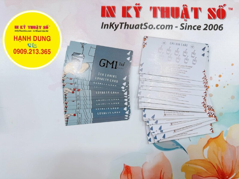 In thẻ tích điểm quán trà sữa, cafe, trà chanh - INKTS977