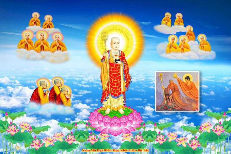 Hình ảnh đại hiếu Mục Kiền Liên cứu độ mẫu thân thoát khỏi cảnh khổ địa ngục