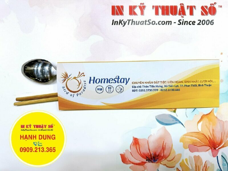 Thiết kế & In bao đũa Homestay theo yêu cầu, in bao đũa nhà hàng giá rẻ