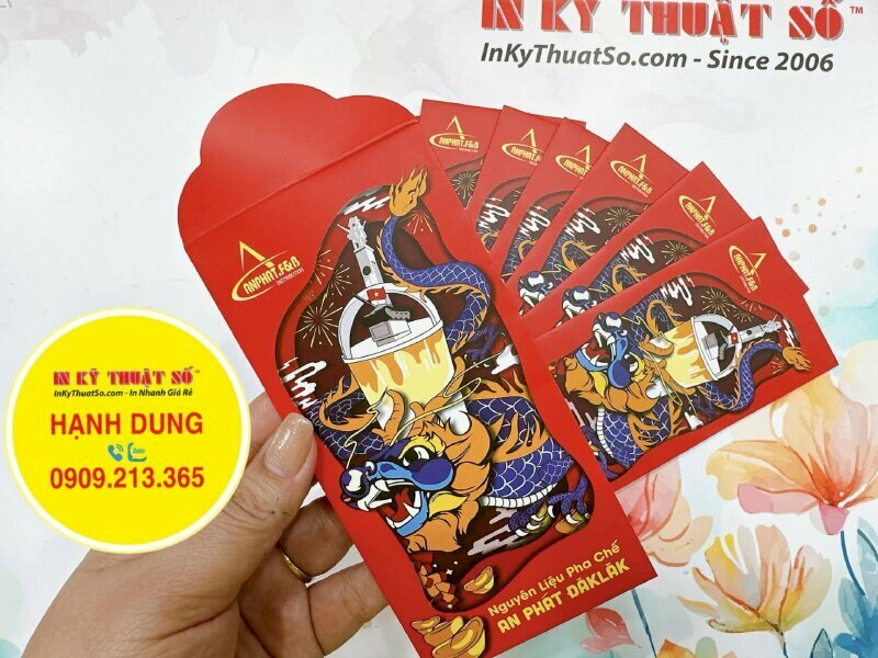 Mẫu bao lì xì doanh nghiệp in theo yêu cầu tại In Kỹ Thuật Số 365 Lê Quang Định