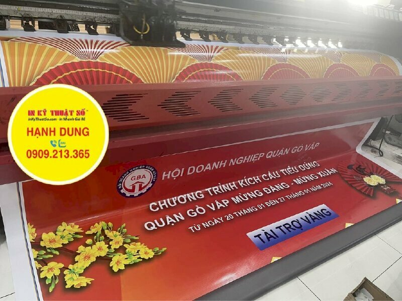 Dịch vụ in nhanh backdrop chúc mừng năm mới HCM từ hiflex từ Công ty TNHH In Kỹ Thuật Số - Digital Printing