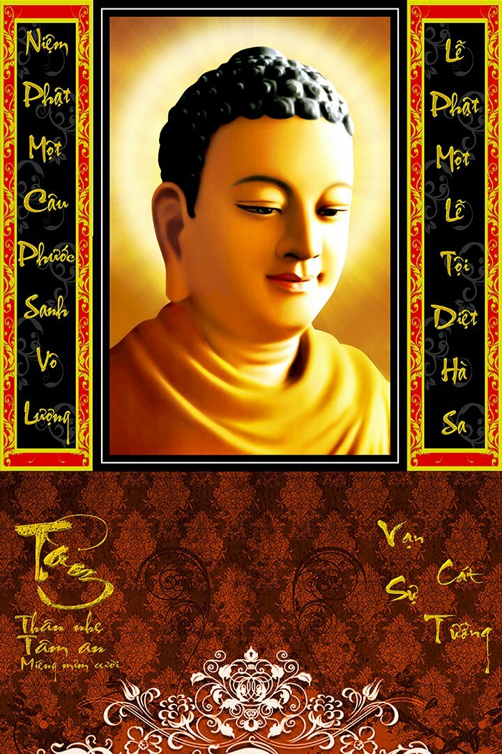 Ảnh bìa lịch Bloc hình chân dung Phật Thích Ca đẹp nhất, hai bên có dòng chữ: