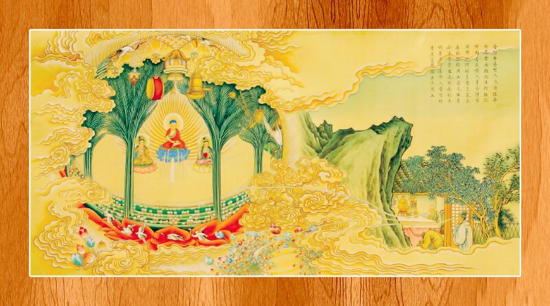 Hình ảnh Kinh A Di Đà: khuyên người tin niệm Phật A Di Đà