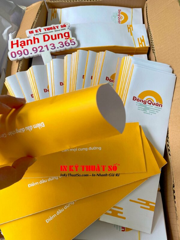 In bao giấy đựng đũa muỗng nhà hàng, in vỏ đũa cho nhà hàng tại In Kỹ Thuật Số 365 Lê Quang Định