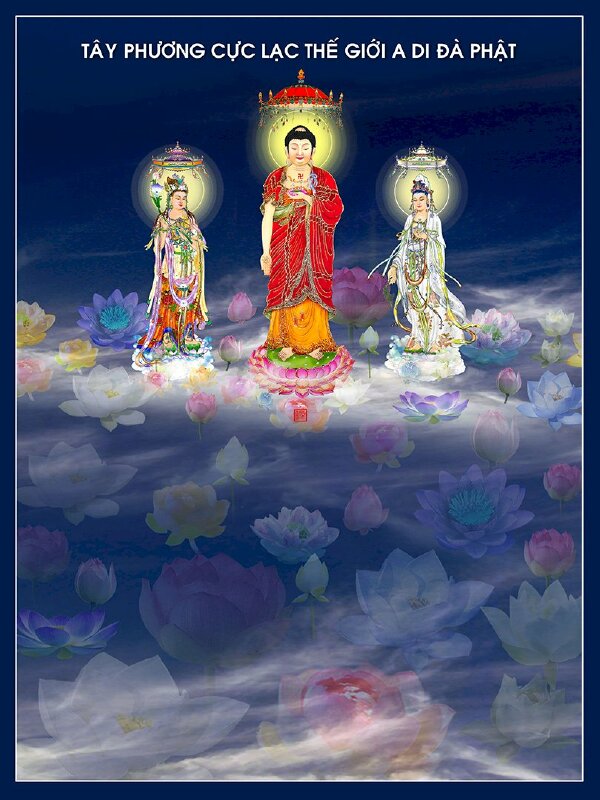 Hình ảnh Tây Phương Tam Thánh, Tây Phương Cực Lạc thế giới A Di Đà Phật
