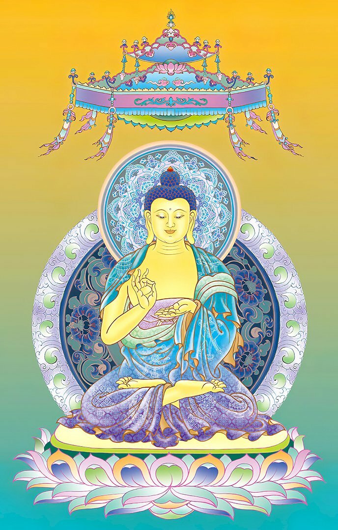 Nam Mô Tịnh Lưu Ly Thế Giới - Dược Sư Lưu Ly Quang Như Lai, vị Phật được tôn vinh vì sự hanh thông và thành tựu trong mọi việc.