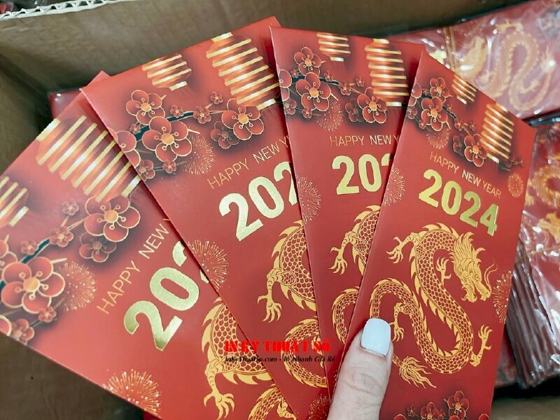 Mẫu bao lì xì Tết in Offset 2 mặt ngoài màu sắc đẹp thiết kế sáng tạo