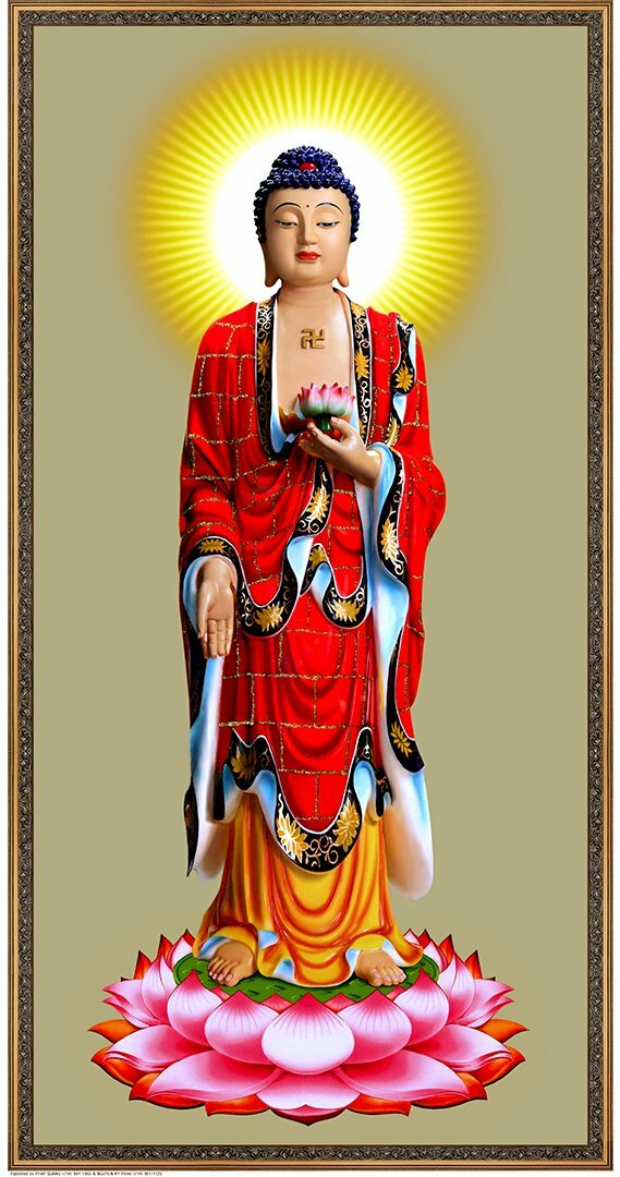 Hình ảnh Phật A Di Đà đẹp nhất tỏa hào quang sáng ngời.