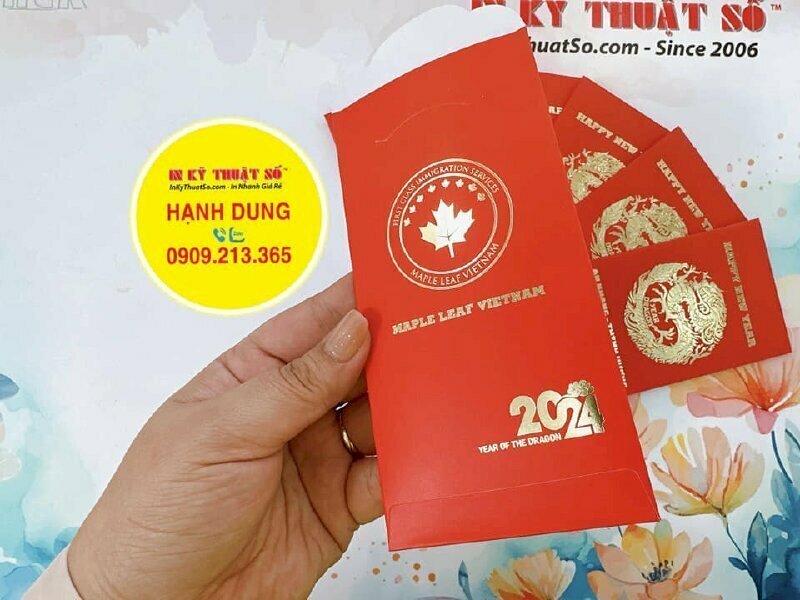 Bao lì xì ép kim vàng Gold tạo đẳng cấp cho thương hiệu được in ấn thêm phần sang trọng