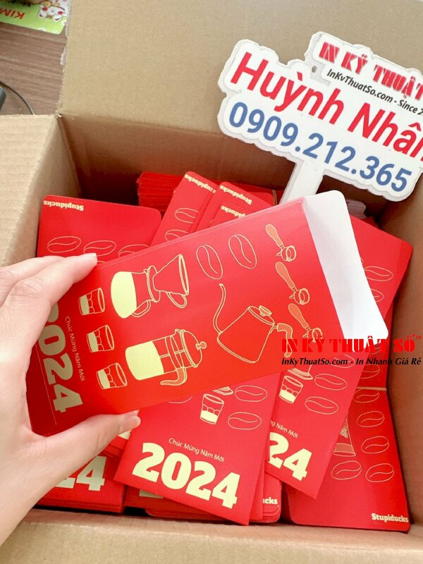 In bao lì xì ép kim vàng chuỗi nhà rang xay cà phê đặc sản tại Việt Nam