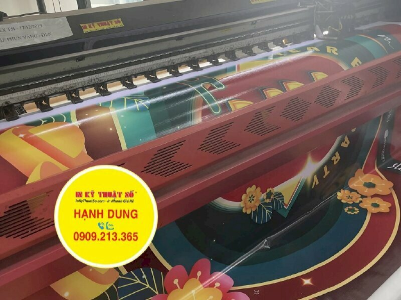 In bạt backdrop Chương trình Kích cầu tiêu dùng quận Mừng Đảng Mừng Xuân