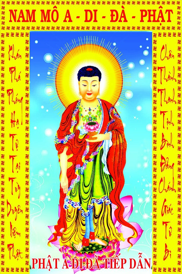 Hình Phật A Di Đà tiếp dẫn chất lượng cao dùng khi hộ niệm.