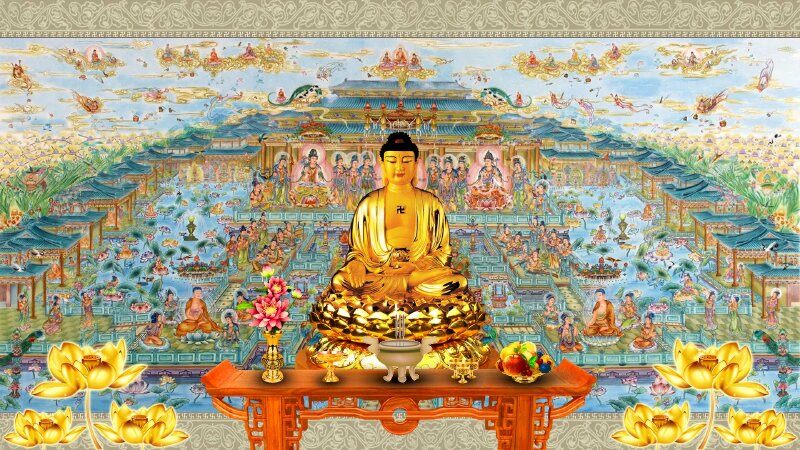 Ảnh bìa Phật A Di Đà và thế giới Tây Phương Cực Lạc đẹp nhất.
