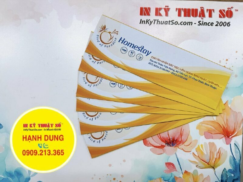 Bao đũa Homestay kích thước 27cm x 8cm, in mặt ngoài, dán gấp theo khuôn - In ấn & Gia công tại In Kỹ Thuật Số since 2006
