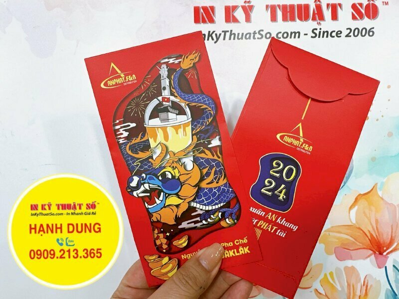 In bao lì xì doanh nghiệp nguyên liệu pha chế, bao lì xì linh vật năm, in lì xì số lượng lớn