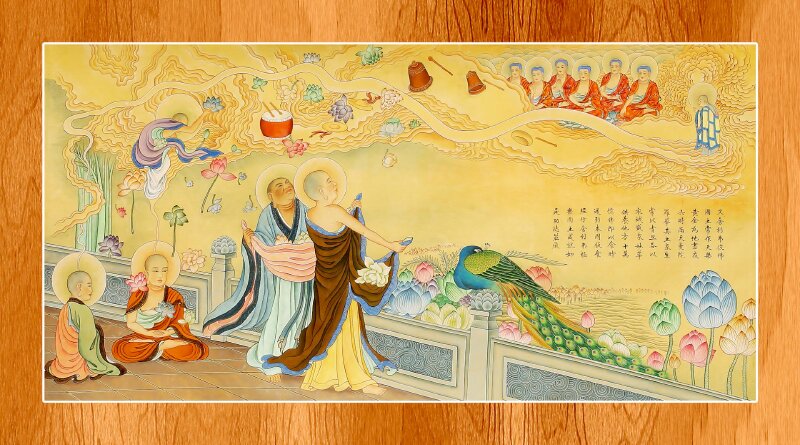 Hình ảnh Kinh A Di Đà cõi nước Cực Lạc thành tựu công đức trang nghiêm