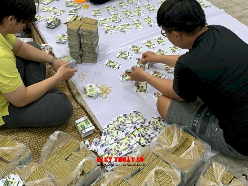 In bộ thẻ bài cán mờ 2 mặt, bo tròn 4 góc theo khuôn - In ấn & Gia công tại In Kỹ Thuật Số since 2006