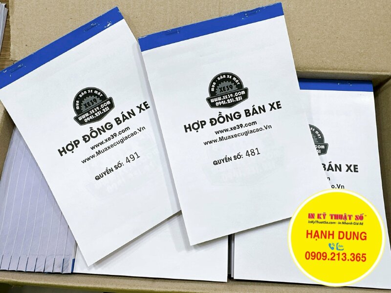 In biểu mẫu 2 liên làm Hợp đồng bán xe cho Hệ thống Ô tô Xe máy - INKTS1111