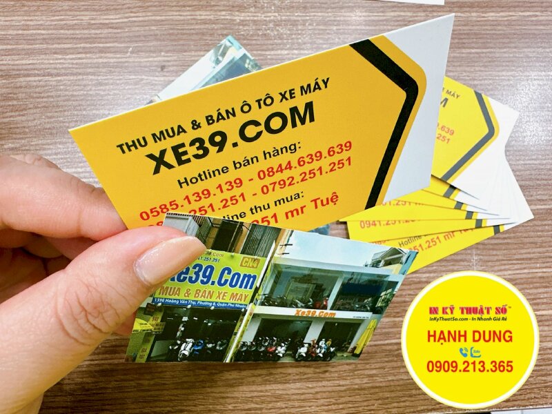 In card visit cửa hàng thu mua & bán ô tô xe máy - INKTS1110