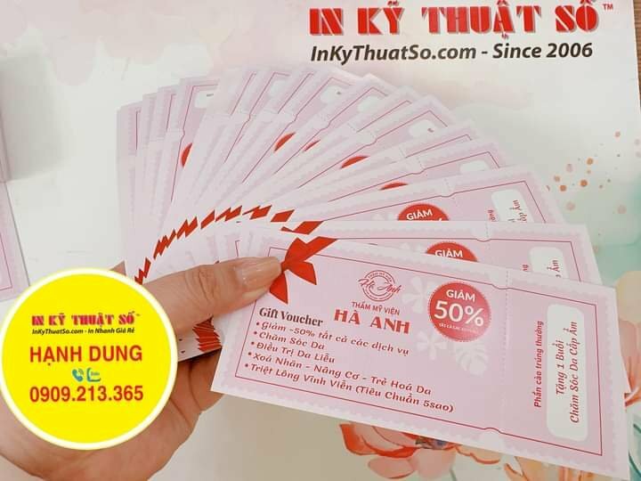 In gift voucher giảm giá Spa, in voucher giảm 50% tất cả các dịch vụ Spa massage - INKTS1125