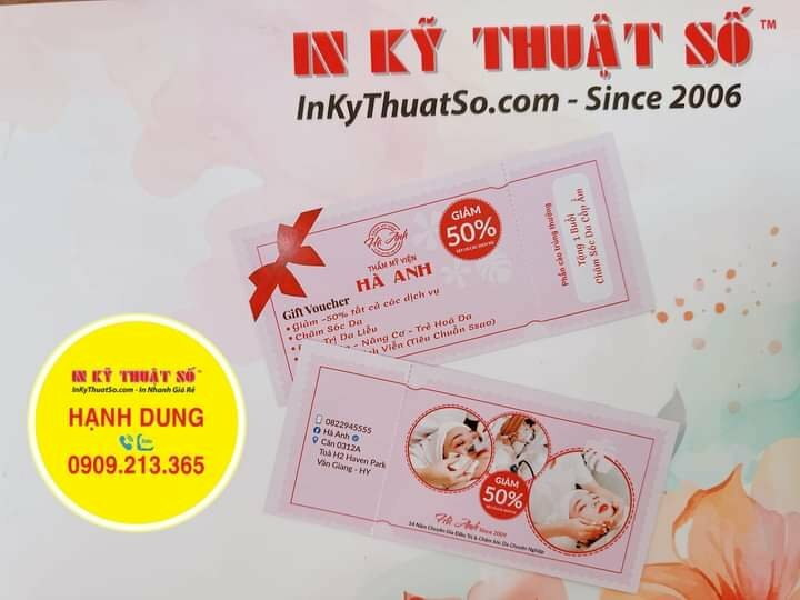 In gift voucher giảm giá Spa, in voucher giảm 50% tất cả các dịch vụ Spa massage - INKTS1125