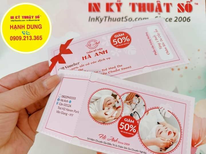 In gift voucher giảm giá Spa, in voucher giảm 50% tất cả các dịch vụ Spa massage - INKTS1125